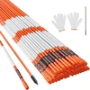 Kelio ženklinimo stulpeliai stiklo pluošto. 100 vnt.. 0.78x121.5 cm. oranžiniai su atšvaitine juosta