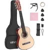 Klasikinė gitara 780 mm. medinė. pradedantiesiems. su dėklu. diržu. derintuvu. natūrali