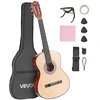 Klasikinė gitara 960 mm. medinė. pradedantiesiems. su dėklu. diržu. derintuvu. natūrali