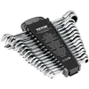 Kombinuotų raktų komplektas su spragtuku 16 vnt. Cr-V plienas metrinės 8-24 mm