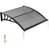 Lauko stogelis nuo saulės įėjimo durims. stogelis su drenažo kanalu. bendri matmenys 965 x 1017 x 275 mm. pilkas