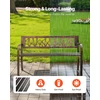 Lauko suoliukas 127 cm. anglies plieno rėmas. plastikinis atlošas su gėlių raštu