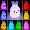 LED silikoninė lempa kiškutis RGB