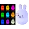 LED silikoninė lempa kiškutis RGB
