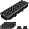 Linijinis drenažo latakas 510 x 140 x 90 mm. 6 vnt. rinkinys. HDPE. su grotelėmis
