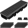 Linijinis drenažo latakas 510 x 140 x 90 mm. 12 vnt. rinkinys. HDPE. su grotelėmis