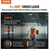 Linijinis lazerinis nivelyras žalias veikimo spindulys 30m 4 kryžminės linijos 360°