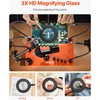Magnetinė trečioji ranka suvirinimui 4 lankstūs strypai LED lupa