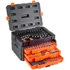 Mechaniko įrankių ir galvučių komplektas 450 vnt. 64/95/127 mm SAE ir metrinės su lagaminu