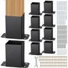 Medinių stulpų atramų rinkinys. 10 vnt.. 101.6 x 101.6 mm. anglinio plieno pagrindas 91 x 91 mm