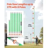 Medžių genėjimo įrankis su ištraukiamu kotu 118–8093 cm su žirklėmis 65 Mn plieno ašmenys