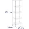 Metalinė drabužių lentyna su 5 krepšiais 45 x 35 x 152 cm iki 100 kg pilka