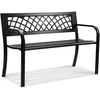 Metalinis lauko sodo suoliukas. 52.5 x 116.3 x 76.2 cm. su atlošu ir porankiais. krovumas 218 kg