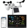 Meteorologinė stotelė su saulės baterija. WiFi. 19 cm spalvotas ekranas. 7 in 1. iki 150 m