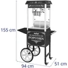 Mobilioji popcorn mašina su vežimėliu 230V 1.6kW juoda