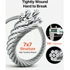 Nerūdijančio plieno 316 lynas 3,18 mm x 305 m, trūkio jėga 7,1 kN, 7x7 vijų, su žirklėmis ir pirštinėmis