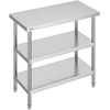 Nerūdijančio plieno darbastalis maistui ruošti 457x914x864 mm. 2 reguliuojamos lentynos