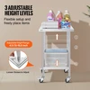 Nerūdijančio plieno darbastalis su ratukais 610x610x1005 mm. 3 aukščio lygiai