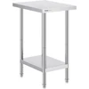 Nerūdijančio plieno darbo stalas 610x457x864 mm. 3 aukščio lygiai. sidabrinis