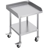 Nerūdijančio plieno darbo stalas 610x610x751.6 mm. ant 4 ratukų. apvadas iš 3 pusių. restoranams