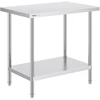 Nerūdijančio plieno darbo stalas 610x914x864 mm. 4 ratukai. 3 aukščio lygiai. sidabrinis
