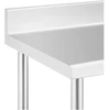 Nerūdijančio plieno darbo stalas su ratukais ir atbraila 100 x 60 cm 155 kg