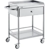 Nerūdijančio plieno laboratorinis vežimėlis. 2 lentynos. apkrova iki 100 kg. 710x421x785 mm