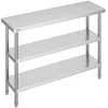 Nerūdijančio plieno maisto ruošimo stalas 356x1219x864 mm. 2 reguliuojamos lentynos
