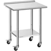 Nerūdijančio plieno virtuvės darbastalis 762 x 610 x 894 mm. su ratukais. apkrova 204 kg