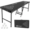 Nešiojamas alaus pongo (beer pong) stalas. 2.4 m. sulankstomas. su 6 kamuoliukais. juodas