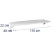 Pakabinama virtuvinė lentyna iš nerūdijančio plieno iki 80 kg 150 x 40 cm