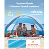 Paplūdimio palapinė-skėtis 3 asmenims „pop-up“ tipo nešiojama su krepšiu ir tvirtinimo kuoliukais
