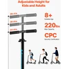 Paspiriamasis paspirtukas su pedaliniu stabdžiu, reguliuojamas vairo aukštis, iki 99,7kg, mėlynas su juodu