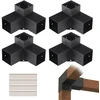 Pergolos atramų kampuočių rinkinys. 4 vnt.. 10 x 10 cm medinių stulpų atramos. trikrypčiai kampiniai laikikliai