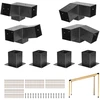 Pergolos tvirtinimo detalių rinkinys iš anglinio plieno, 8 vnt. pasvirusių 3 krypčių laikiklių 92 x 92 mm