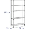 Pilkas metalinis sandėliavimo stelažas 180x90x35cm iki 150kg