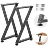 Plieninės ardomos stalo kojos. Z formos. laikomoji 1000 kg. 74x47.2 cm. 2 vnt.. juodos