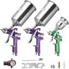 Pneumatinis dažymo purkštuvas, 3 vnt., antgaliai 1,0/1,4/1,8 mm, automobiliams, baldams