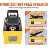Pneumatinis hidraulinis siurblys su pedalu. 703.06 kgf/cm². 1.6 l bakas