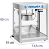 Profesionali popcorno gaminimo mašina 230V 1350W skaidri/sidabro