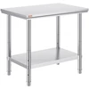 Profesionalus virtuvės darbo stalas iš nerūdijančio plieno 60x90x80 cm
