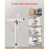 Reguliuojamo aukščio stalas sėdėti/stovėti su 360° pakreipiamu paviršiumi 810 x 410 mm. apkrova iki 25 kg. baltas