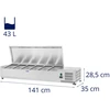 Šaldymo vitrina su plieniniu dangčiu 6x GN1/4 140 cm