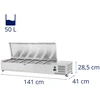 Šaldymo vitrina su plieniniu dangčiu 6x GN1/3, 140cm