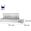 Šaldymo vitrina su plieniniu dangčiu 7x GN1/4 150 cm
