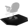 Šešiakampis kirpyklos kėdės kilimėlis 1225x1505 mm. 25 mm storio. matinis juodas