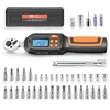 Skaitmeninių dinamometrinių raktų rinkinys 1/4". 42 vnt.. LCD ekranas. su galvutėmis