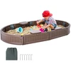 Smėlio dėžė su dangčiu 1830x1055x230 mm. ovali. HDPE. 4 kampinės sėdynės. ruda