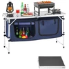 Stovyklavimo virtuvės stalas sulankstomas lauko gaminimo stalas 3 reguliuojami aukščiai aliumininis lengvas nešiojamas