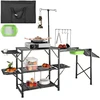Stovyklavimo virtuvės stalas vientisas sulankstomas nešiojamas maisto gaminimo stalas su nešimo krepšiu ilgas